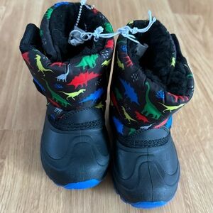 NEW US Sports Toddler Dinosaur Winter Boots - Black/Blue/Green/Red/Yellow - 5